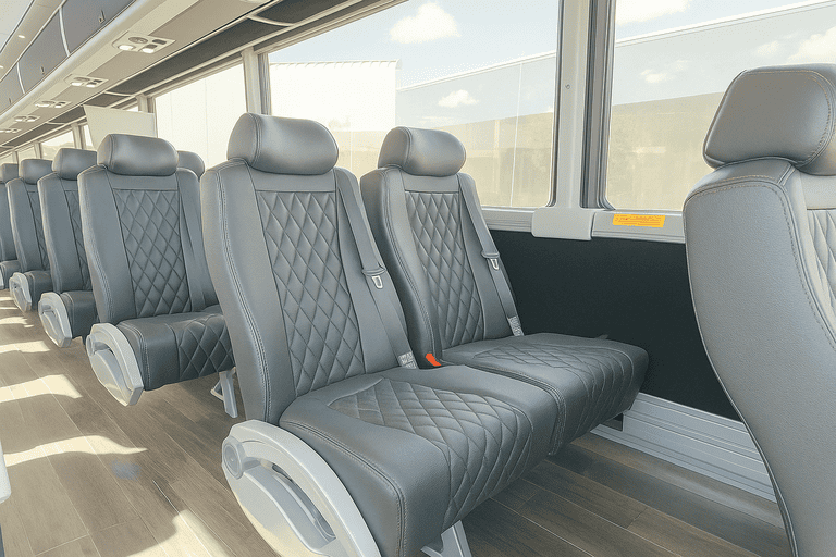 interior of Coach Bus Antioch charter bus