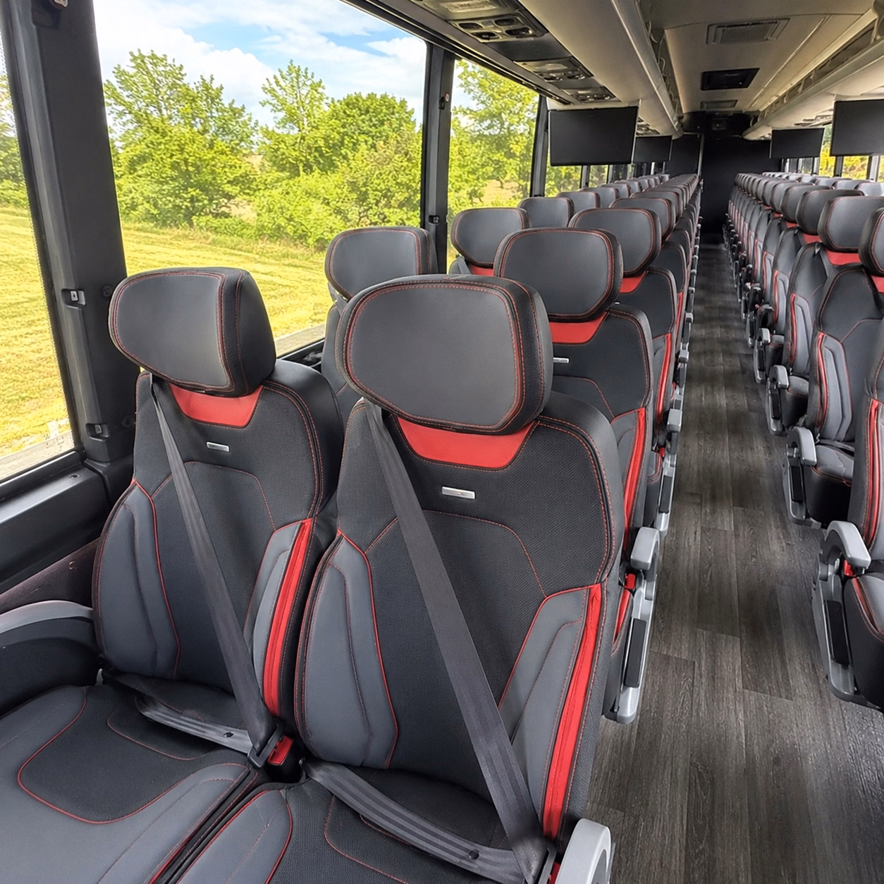 56 passenger charter bus interior